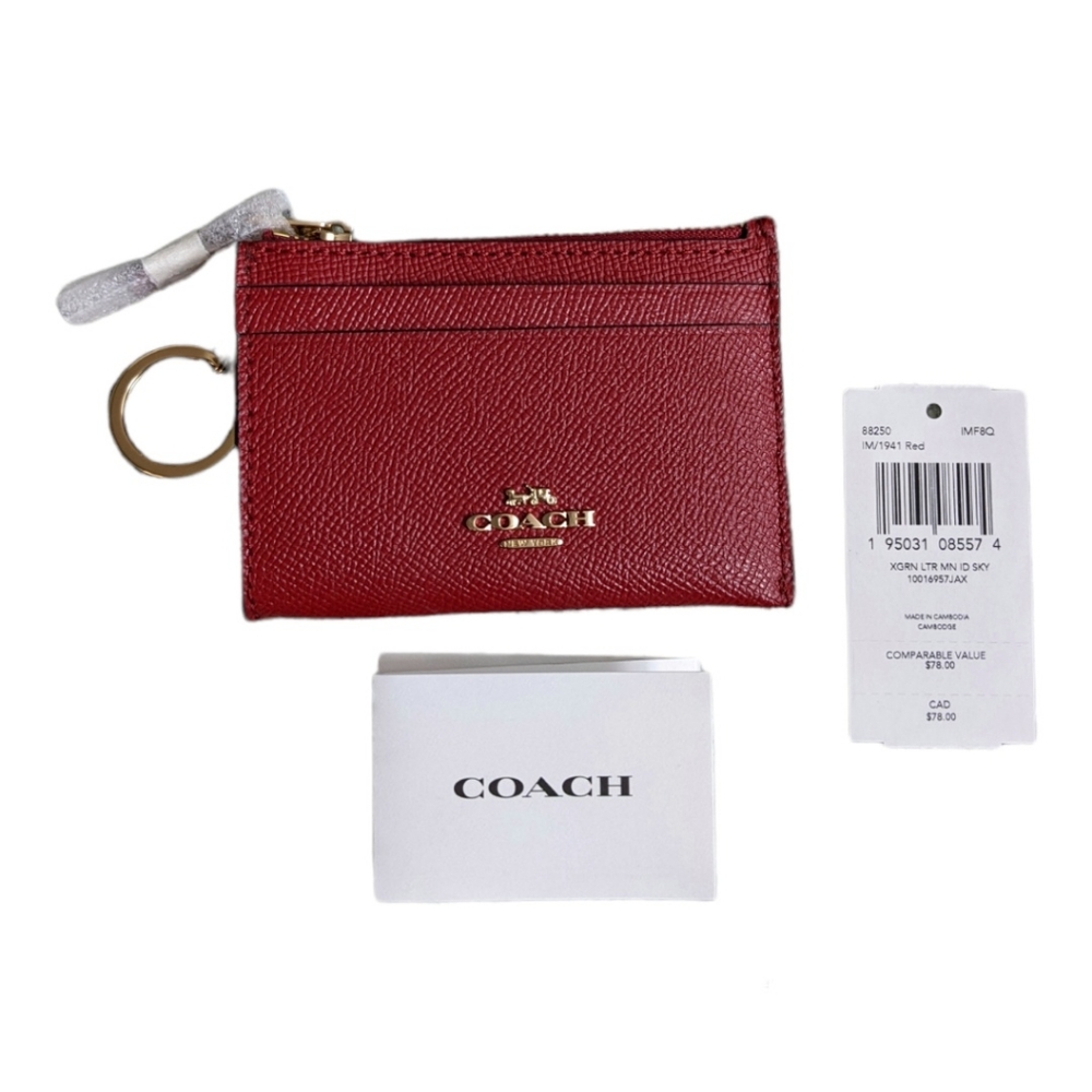 Coach "Mini Skinny ID Card Case Red